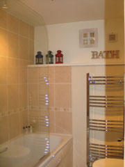 Bathroom with power shower